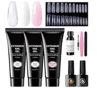 Kit per Estensioni Unghie - Gel Costruttore Trasparente Rosa Accessori, Accessori Durevoli Scolpire e Costruire Unghie Artistiche a Casa per Principianti e Donne
