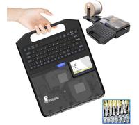 Kit per etichettatrice resistente, stampante portatile da 300 DPI con taglio automatico, nastri, adesivi e memoria di spegnimento per lavori di etichettatura industriale