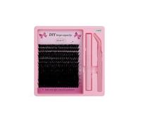 Kit per extension ciglia Cluster Extensions con Colla Pinzette Applicazione DIY Aspetto Realistico Morbido Privo di Irritazioni Riutilizzabile Versatile Regalo Perfetto gli Amanti della Bellezza