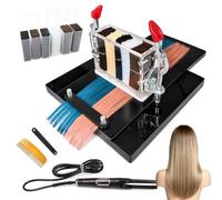 Kit Per Extension Per Capelli 6 in 1 Con Piastra Incollaggio Piatta | 6 stick colla alla cheratina per incollaggio I-Tip e K-Tip per saloni bellezza e per realizzazione extension con capelli veri