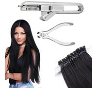 Kit per extension per capelli 6D, pistola per extension per capelli 6D a 10 pin migliorata, attrezzatura professionale/capelli invisibili senza cuciture e senza tracce con pinze per salone