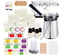 Kit per Fabbricazione Candele,Kit Candele fai da te,Aromaterapia Per La Creazione di Candele,Cera di soia,Creazione di Candele, Crogiolo,Oli Profumati,Scatole Per Candele,Stoppini,Cera Colorante