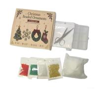 Kit per fai da Te Ornamenti Natalizi con per perline Set | Include materiali in plastica istruzioni illustrate adatto per principianti decorazioni per alberi o calze