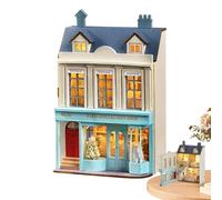 Kit per fare case, kit per fare case | Casa delle bambole in legno apribile con LED | Kit casa delle bambole in legno in Atura, modello artigianale di casa delle bambole in legno per DEC