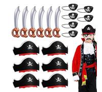 Kit per feste a tema pirata, kit per feste di Halloween, cosplay e feste per pirati, costume per bambini e adulti