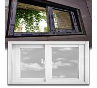 Kit per finestra scorrevole orizzontale personalizzata, 96,5 x 58,4 cm, finestra di ricambio bianca per casa, bagno, cantina, soluzione perfetta per la tua casa