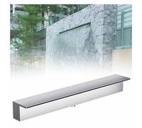 Kit per fontana d'acqua da 90 cm in acciaio inox nero per piscine e giardini, flusso d'acqua da 90 cm, decorazione moderna per cortile per migliorare il tuo paesaggio
