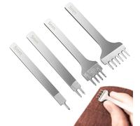 Kit Per Forare Cuoio | 4 Puntoni Per Fori Di Cucitura E Intrecciatura - Punzone Acciaio Per Artigiani Fai Da Te E Principianti