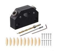 Kit per fori tascabili a 45 gradi con guida per trapano per legno, falegnameria, localizzatore in lega di alluminio per creare forti connessioni di tasselli senza elementi di fissaggio (9,5 mm)