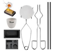Kit per Fusione dei Metalli - Set Crogiolo da 8 Pezzi, per Fusione con Cannello in Grafite | Set per Fusne E Colata della Grafite | per in Argento, Rame, Alluminio, Ferro, Gioielli, Fusi