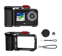 Kit per gabbia di coniglio e impugnatura per DJI Osmo Action 6, adattatore per telaio protettivo in alluminio Street Vlog Photography Maniglia protettiva lunetta supporto con supporto per scarpa