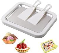 Kit per gelato arrotolato con piastra fredda in acciaio inossidabile per uso alimentare e due spatole per attività familiari per creare gelato arrotolato e sorbetto (w1)