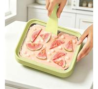Kit Per Gelato Arrotolato, Piastra Refrigerante Istantanea Con 2 Spatole, Strumento Fai-da-te In Acciaio Inossidabile Per Gelati Alla Frutta, Dessert E Yogurt Ghiacciato(Green,20.5cm)