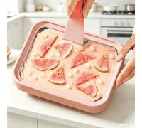 Kit Per Gelato Arrotolato, Piastra Refrigerante Istantanea Con 2 Spatole, Strumento Fai-da-te In Acciaio Inossidabile Per Gelati Alla Frutta, Dessert E Yogurt Ghiacciato(Pink,26cm)