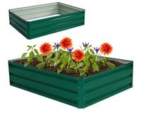 Kit per Giardino rialzato, fioriera rialzata Ovale/Rettangolare in Metallo con Fondo Aperto, per Interni ed Esterni, per la Coltivazione di Frutta, Fiori, Erbe aromatiche (rettango