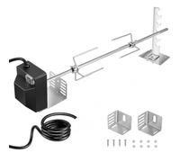 Kit per girarrosto, spiedo elettrico per barbecue con forchette in acciaio | Staffa regolabile, punte doppie per alimenti, supporto hardware e unità di trasmissione alimentata per arrostire alla griglia