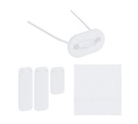 Relaxdays Kit per Il Fissaggio Telo Frangivista, Set Piastre di Montaggio e 52 Aste in Filo Metallico, Bianco