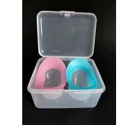 Kit per il lavaggio degli occhi blu e rosa, 2 pezzi, con kit da bagno in silicone, per la cura degli occhi stanchi e secchi, efficace soluzione per la pulizia degli occhi, lenitiva gli occhi stanchi