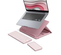 Kit per il lavoro da remoto - Tastiera Logitech Casa Pop Up Desk Rosa, Bluetooth, Supporto per laptop, Touchpad - Nouvo