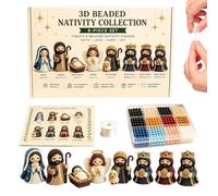 Kit per il Presepe con Perline e Figurine Figurine 3D Con Perline Fatte A | Kit Figure Natalizie Da Infilare per le Feste, Uomini, Adulti, Mamma, Papà, Moglie, Marit