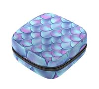 Kit per il primo ciclo mestruale a forma di sirena blu con scaglie di sirena, portamonete per assorbenti e mestruazioni, porta assorbenti con cerniera, organizer per tovaglioli