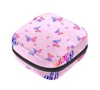 Kit per il primo ciclo mestruale con farfalla a righe rosa per ragazze, salvaslip per assorbenti mestruali, porta assorbenti con cerniera, organizer per tovaglioli sanitari