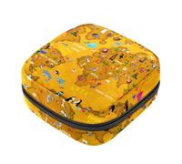 Kit per il primo ciclo mestruale con mappa del mondo animale, per ragazze, salvaslip per assorbenti mestruali, porta assorbenti con cerniera, organizer per tovaglioli sanitari