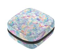 Kit per il primo ciclo mestruale con motivo a farfalla carino con farfalla, per ragazze, salvaslip per assorbenti mestruali, porta assorbenti con cerniera, organizer per tovaglioli sanitari
