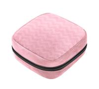 Kit per il primo ciclo mestruale con motivo a triangolo rosa ondulato per ragazze, salvaslip tampone, borsa mestruale, supporto per assorbenti con cerniera, organizer per tovaglioli sanitari