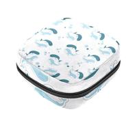 Kit per il primo ciclo mestruale con motivo di coppia di balene, per ragazze, salvaslip per tamponi, borsa mestruale con cerniera, organizer per tovaglioli sanitari