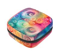 Kit per il primo ciclo mestruale con texture misteriosa astratta che scorre per ragazze, salvaslip assorbenti, borsa mestruale, porta assorbenti con cerniera, organizer per tovaglioli sanitari