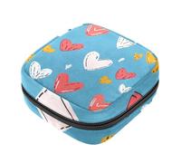 Kit per il primo ciclo mestruale per ragazze, salvaslip per assorbenti mestruali, porta assorbenti con cerniera, organizer per tovaglioli a forma di cuore per San Valentino