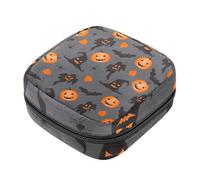 Kit per il primo periodo di Halloween con pipistrello e zucca fantasma per ragazze, salvaslip tampone, borsa mestruale, supporto per assorbenti con cerniera, organizer per tovaglioli sanitari