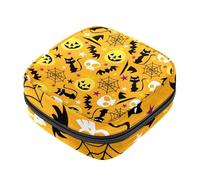 Kit per il primo periodo di Halloween, zucca, fantasma, gatto, per ragazze, salvaslip con tampone, borsa mestruale, porta assorbenti con cerniera, organizer per tovaglioli