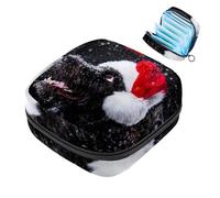 Kit per il primo periodo invernale con cane da neve con cappello di Natale, per ragazze, salvaslip tampone, borsa mestruale, porta assorbenti con cerniera, organizer per tovaglioli