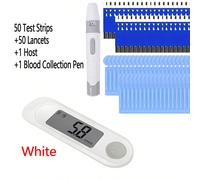 Kit per il test del diabete, dispositivo per lancette del diabete, misuratore della glicemia, kit di monitoraggio della glicemia con 50 strisce reattive per la glicemia, 50 lancette, 1 misuratore di g