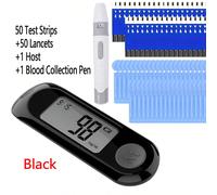 Kit per il test del diabete, misuratore di lancetta per il diabete, misuratore di glicemia, kit per il monitoraggio della glicemia con 50 strisce reattive per il test della glicemia, 50 lancette, 1 mi