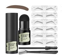 Kit per il timbro della linea dei capelli delle sopracciglia di stencil in un passo con pennello e trimmer 6 riutilizzabili fascia Ddfiner Set Strumento trucco lo styling semplice naturale