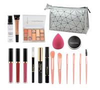 Kit per il trucco da viaggio, kit per il trucco per donne | Il pacchetto trucco kit completo include ombretto - Pacchetto trucco iniziale da 18 pezzi/set per professionisti principianti delle feste
