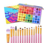 Kit per il trucco degli ombretti, 54 colori Eyeshadow Palette e 15pcs Set pennelli ,6 in 1 per gli occhi, lucidi e opachi glitterati