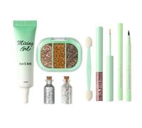 Kit per il trucco, ombretto glitterato a lunga tenuta, ombretto brillante sotto gli occhi, per donne principianti, viaggi quotidiani, serate, feste di compleanno, appuntamento