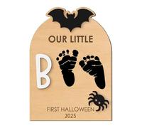 Kit per impronte di bambini, per Halloween, con base per calco 'impronta del bambino, ornamento con stampa per asilo, Natale, famiglia, nascita, mamma, bambini, genitori, padre