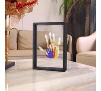 Kit per impronte di famiglia come regalo per nuovi genitori, artigianato fai-da-te per creare un ricordo duraturo con una cornice in legno Tagli UnicaPannelli di fibra a media densità