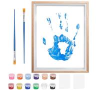 Kit per impronte di mani di famiglia, cornice in legno per ricordi artigianali fai-da-te,Decorazioni per la Casa,per Genitori e futuri genitori,Kit Impronte Mani Famiglia