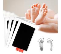 Kit per impronte di mani e piedi del bambino, 4 stampe senza inchiostro per mani e piedi Clean Touch Tamponi di inchiostro per impronte delle mani del bambino Kit per impronte di zampe di animali