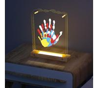 Kit per impronte di mani e piedi del bambino, con luce notturna personalizzata, idea regalo per neonati, kit per impronte di mani e piedi per neo-genitori, regalo per la memoria della famiglia, kit di