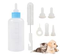 Kit per infermiera per gattino - Set di mangiatoie da 7 pezzi con guarnizione per capezzoli in silicone, design del corpo a prova di perdite | Collezione di bottiglie compatte, cuccioli di gattini