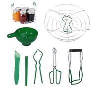Kit per inscatolamento, 7 pezzi in acciaio inox, per bagnomaria/contenitore a pressione, kit per la preparazione di marmellate, strumenti per principianti tra cui clip per lattine, pinze, rack per