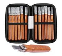 Kit per intagliare il legno, piccoli scalpelli con pietra per affilare, set di 12 strumenti per scolpire il legno, per carpentieri, principianti, artisti, incisori, artigianato, hobby