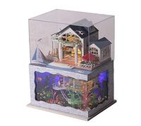 Kit per la casa dei bambini per la casa creativa in legno sul mare Villa Teen Girls Boutique Store miniatura manuale casa antipolvere & Lumin Die Cuts Natale